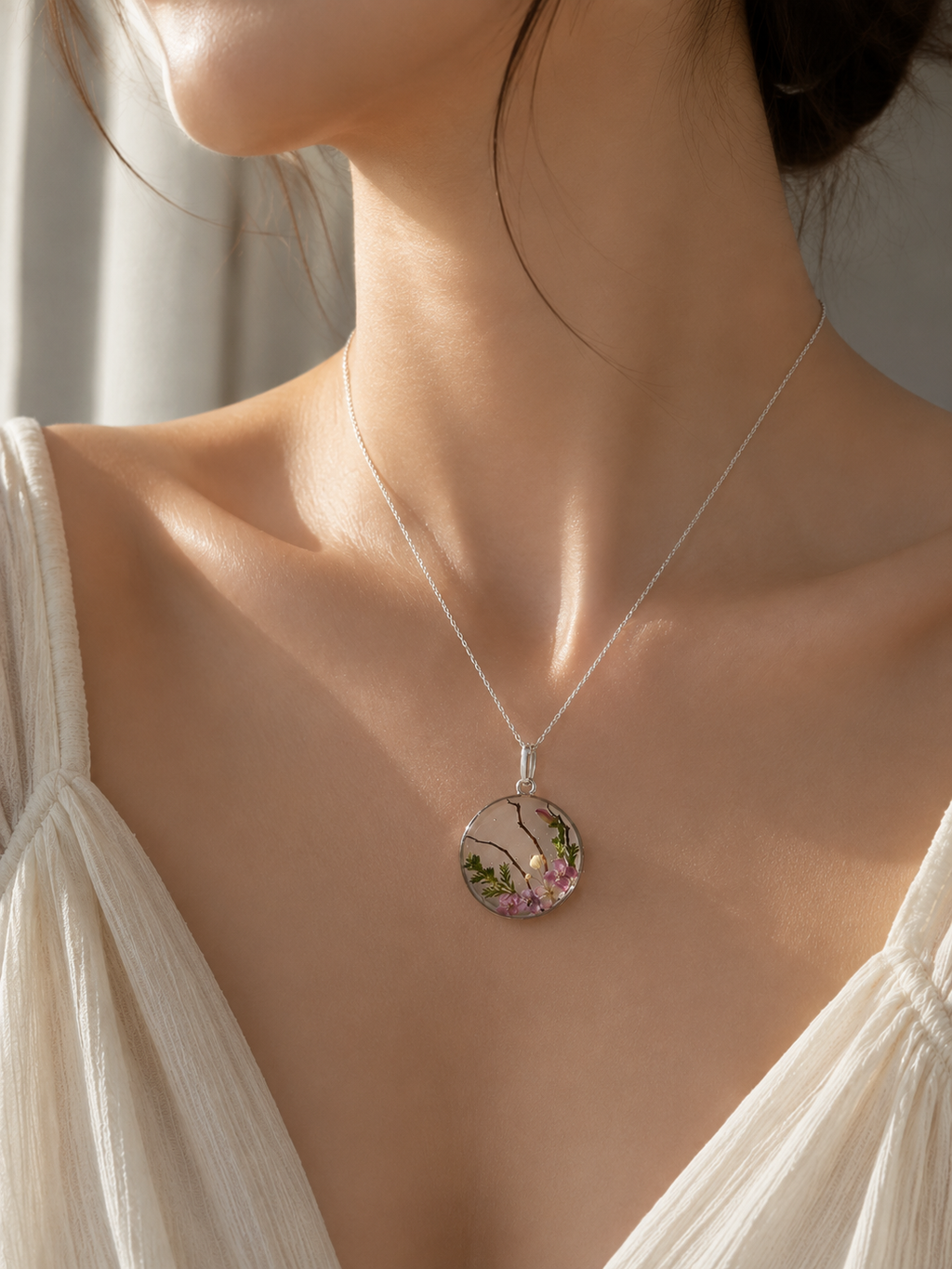 Botanical Resin Flower Necklace
