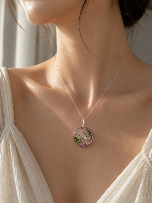 Botanical Resin Flower Necklace